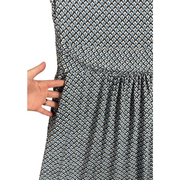 Boden Amelie Jersey Dress Blue Geometric 10 Reg Casual Minimalist Contemporary - Picture 8 of 13